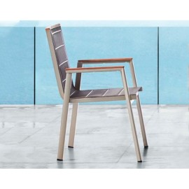 SILLA DE SILLA PARA JARDIN GENEVA EN COLOR GRIS CON REPOSABRAZOS