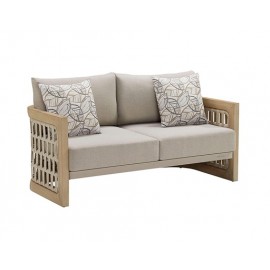 LOVESEAT RIVA P/JARDÍN COLOR BEIGE Y MADERA TECA