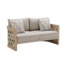 LOVESEAT RIVA P/JARDÍN COLOR BEIGE Y MADERA TECA