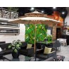 SOMBRILLA DE JARDÍN DE DOBLE TECHO CON BASE KHAKI