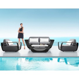 SET SALA ONDA PARA JARDÍN CON MESA DE CENTRO (4 PZS)