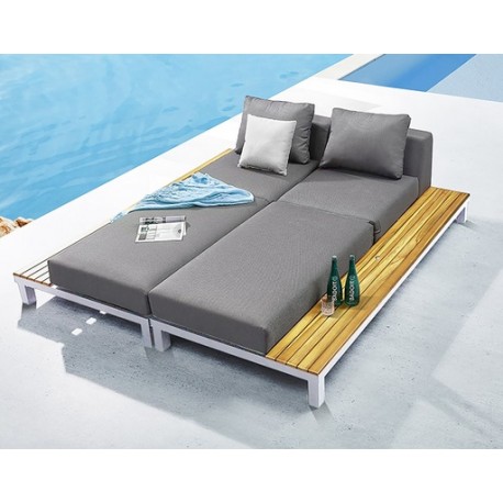 SET CAMASTRO AJUSTABLE POLO COLOR GRIS CON MESA LATERAL