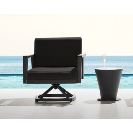 SILLÓN EMOTI DE JARDÍN CON BASE GIRATORIA COLOR NEGRO (1 PZA)