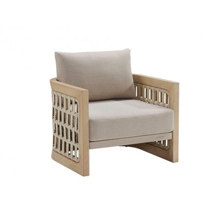 SOFA INDIVIDUAL RIVA P/JARDIN COLOR BEIGE Y MADERA TECA