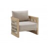 SOFA INDIVIDUAL RIVA P/JARDIN COLOR BEIGE Y MADERA TECA