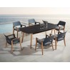 SET COMEDOR SHELDON PARA JARDÍN DE 6 SILLAS CON REPOSABRAZOS, DISEÑADO POR NICOLAS THOMKINS.