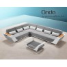 SET SALA ESQUINERA ONDA PARA JARDÍN CON MESA DE CENTRO Y CUBIERTA SUNBRELLA, DISEÑADO POR PININFARINA. (5 PZS, BLANCA)