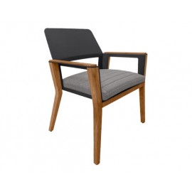 SILLA DE EXTERIOR SHELDON CON REPOSABRAZOS COLOR GRIS, DISEÑADO POR NICOLAS THOMKINS.