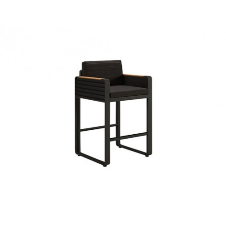 SILLA DE BAR AIRPORT PARA JARDÍN CON REPOSABRAZOS COLOR NEGRO