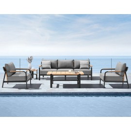 SALA VISCONTI PARA JARDÍN COLOR GRIS CON MESA CENTRAL Y LATERAL (5 PZS)