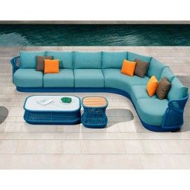 SALA AIO PARA JARDÍN COLOR AZUL CON MESA CENTRAL Y MESA AUXILIAR (6PZ)