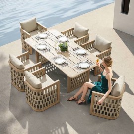 SET COMEDOR RIVA PARA JARDÍN CON 6 SILLAS