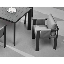 SILLA DE COMEDOR LIGO PARA JARDÍN COLOR NEGRO