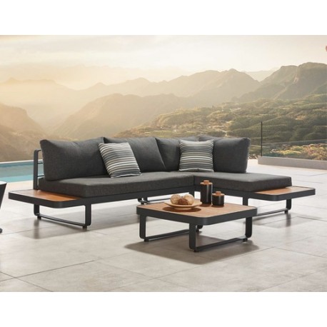 SET SALA ESQUINERA CARIBBEAN PARA JARDÍN CON MESA DE CENTRO (3 PZS)