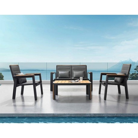SET SALA GENEVA PARA JARDÍN CON MESA DE CENTRO (4 PZAS)