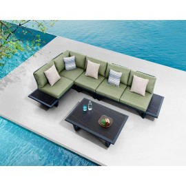 SET SALA ESQUINERA SOPHIA 2.0 PARA JARDÍN CON MESA DE CENTRO (4 PZS)