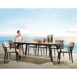 SET COMEDOR EMOTI PARA JARDÍN DE 6 SILLAS CON REPOSABRAZOS