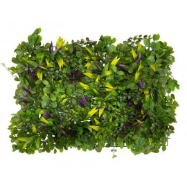 FOLLAJE ARTIFICIAL CON FLORES MORADO Y VERDE (40×59cm)