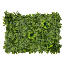 FOLLAJE ARTIFICIAL CON FLORES AMARILLO Y VERDE (40×59cm)
