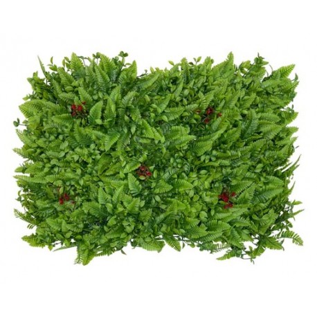 FOLLAJE ARTIFICIAL CON FLORES PEQUEÑAS ROJO Y VERDE (40×60cm)