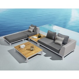 SET SALA ESQUINERA POLO PRO PARA JARDÍN CON MESA DE CENTRO Y LATERAL (4 PZAS)