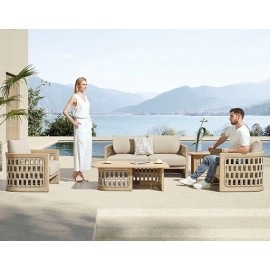 SET SALA RIVA PARA JARDÍN CON MESA DE CENTRO (4 PZS)