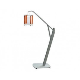 SET LÁMPARA SOLAR AURORA (42.5×23×23cm) DE INTERIOR/EXTERIOR CON BASE BLANCA Y MADERA DE TECA