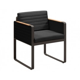 SILLA DE COMEDOR AIRPORT PARA JARDÍN CON REPOSABRAZOS COLOR NEGRO