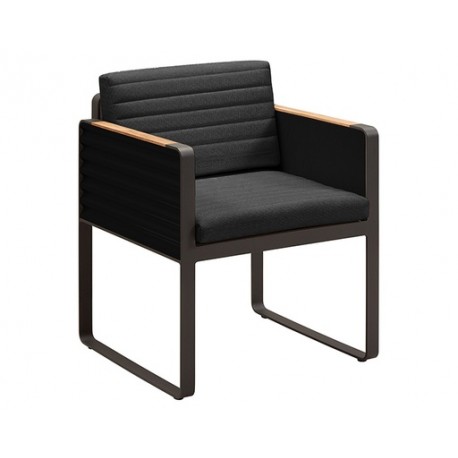 SILLA DE COMEDOR AIRPORT PARA JARDÍN CON REPOSABRAZOS COLOR NEGRO